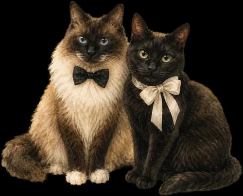 Nossos gatinhos em aquarela